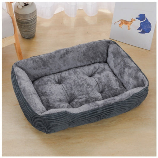 Lit Carré en velours pour Chien et Chat - Canapé Confortable pour Animaux de Taille Moyenne et Petite